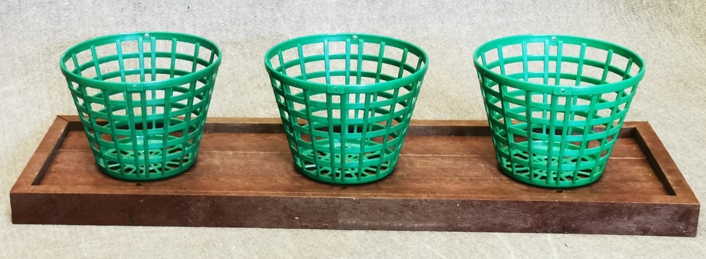 Porta cestini palline in plastica riciclata capacità 100 pezzi