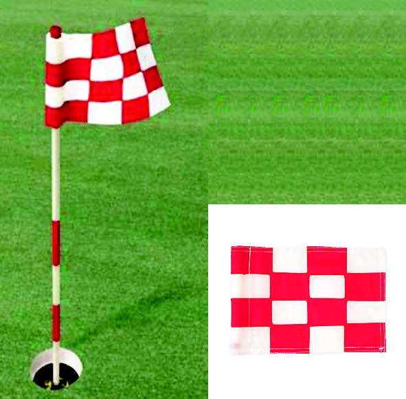 Bandiera a scacchi bianco/rosso per putting green 